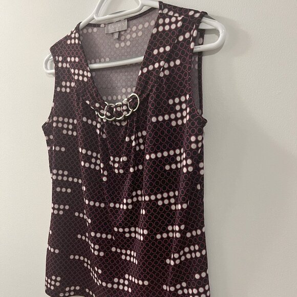 Laura Petites Women's Sleeveless Blouse, Small (Petite), Purple Patterned - Picture 2 of 7